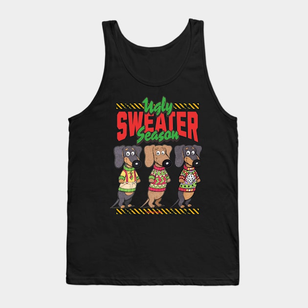 Funny Cute Ugly Christmas Sweaters Tank Top by Danny Gordon Art